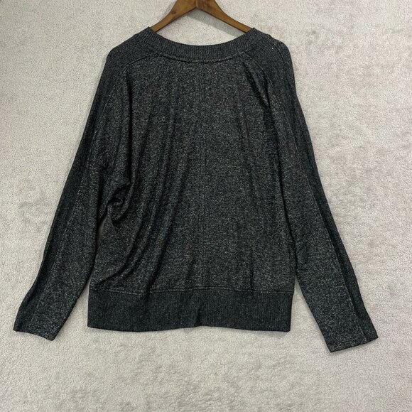 NEW Buffalo David Bitton Womens XL V-Neck Heather Black Sweater Polyester - Picture 3 of 8